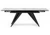 Миниатюра фото стол стеклянный раскладной 140(200)х80 woodville дарвин белый мрамор / черный 612177 | 220svet.ru