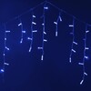 Миниатюра фото гирлянда бахрома с колпачком 3,1 x 0,5 м синяя с мерцанием белого диода 200в, 120 led, провод прозрачный пвх, ip65 ltc pil120blwcap-10-2b | 220svet.ru