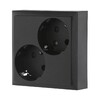 Миниатюра фото розетка lk studio двойная с з/к, со шторками (черный бархат) lk80 843508-1 | 220svet.ru