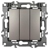 Миниатюра фото выключатель эра серия 12 12-1107-16 тройной, 10ах-250в, титан б0065703 | 220svet.ru