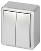 Миниатюра фото выключатель эра эксперт 11-1204-03 двойной 10ах-250в ip20 оу алюминий б0063035 | 220svet.ru